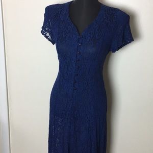 90s All That Jazz sheer lace maxi dress